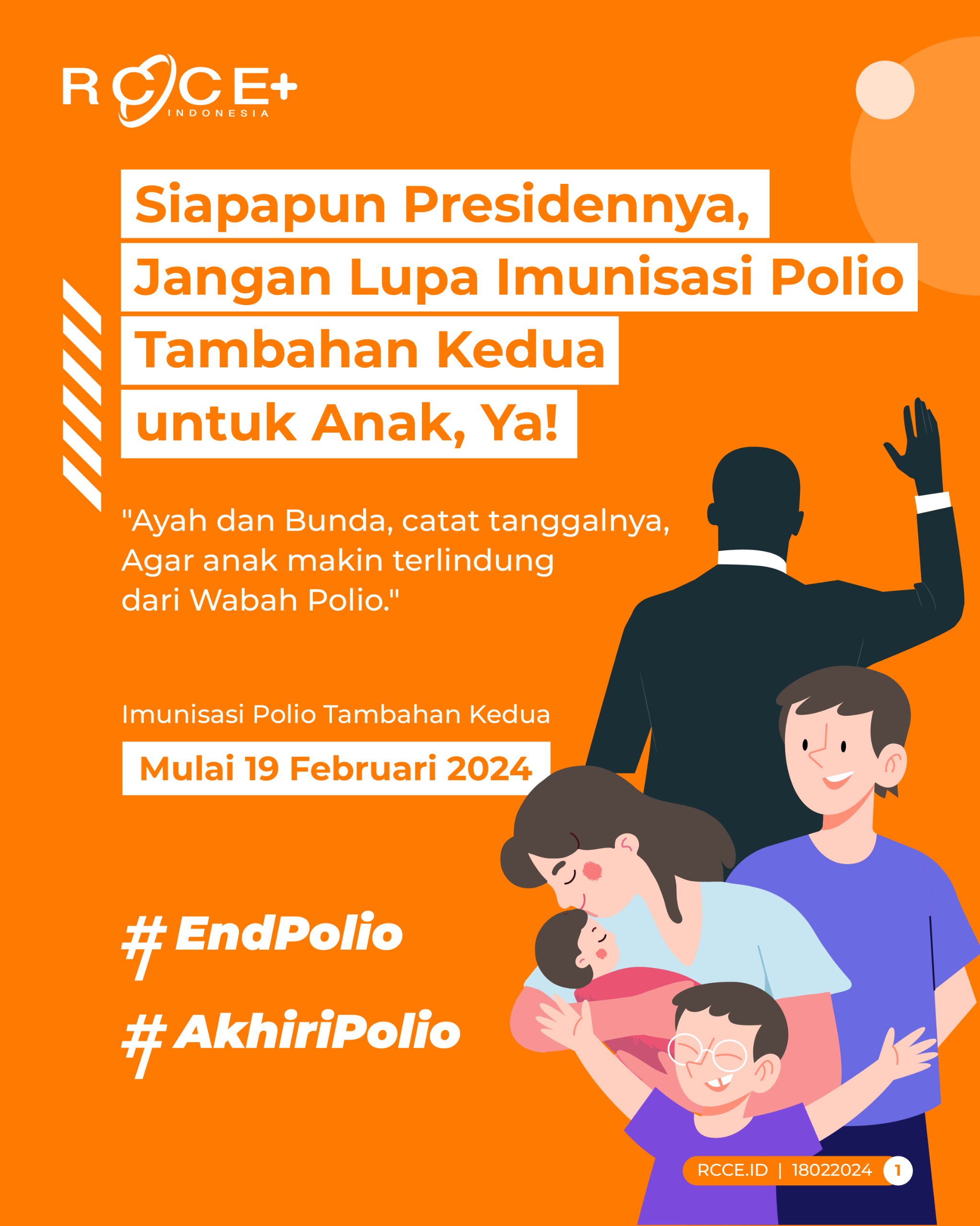 Imunisasi Polio Tambahan Kedua mulai 19 Februari 2024