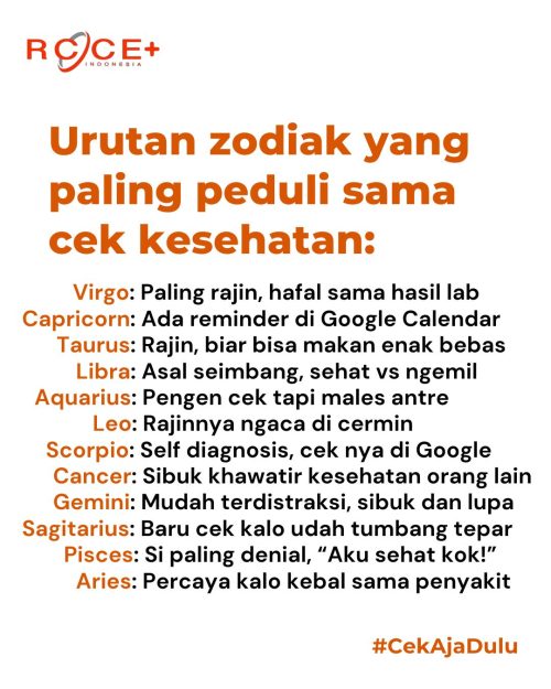 Selain cek zodiak, kamu juga kudu cek kesehatan